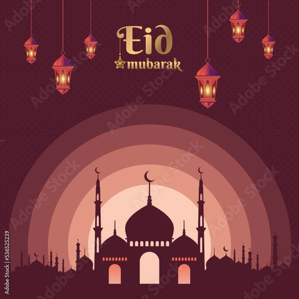 Obraz Eid Mubarak Social Media Post Template Design