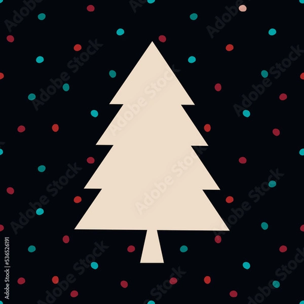 Fototapeta Cristmas Tree vector template, isolated geometrical fir