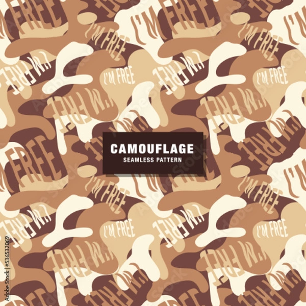 Fototapeta Typography Camouflage Seamless Pattern