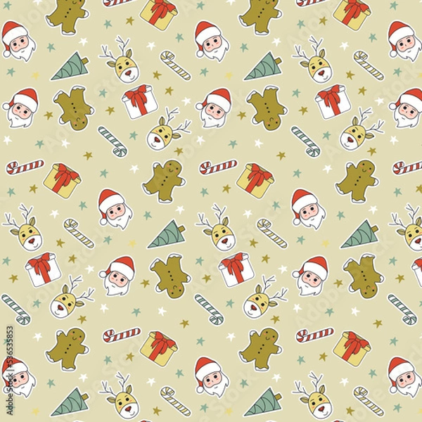 Obraz Cute Christmas Seamless Pattern