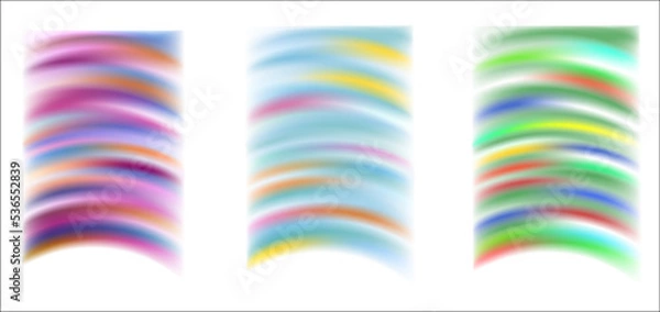 Obraz A set of horizontally striped gradients. Multi-colored rectangular shape. Modern abstract background texture. Template for the design. Vector