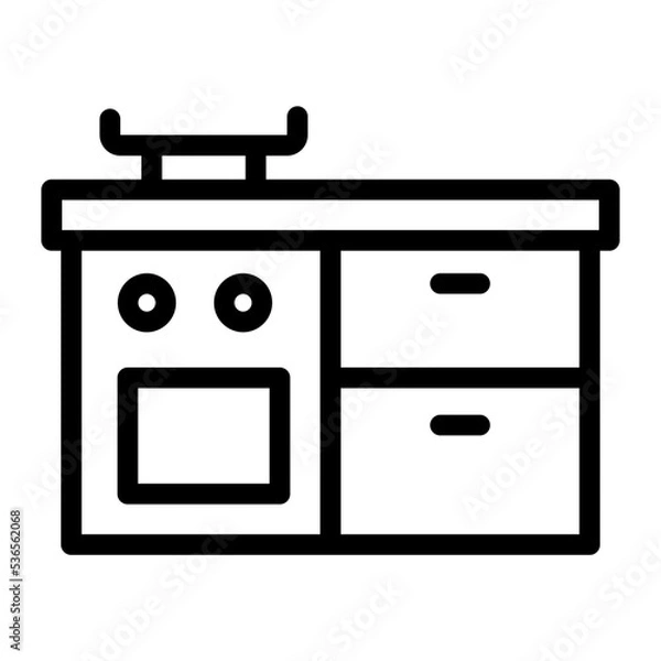 Obraz kitchen set line icon