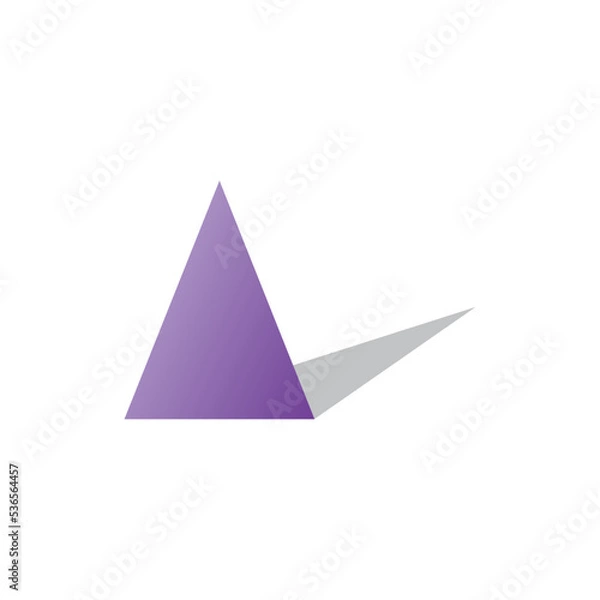 Obraz gradient triangle vector design, logo, mountain, pine, gradient triangle logo design with shadows