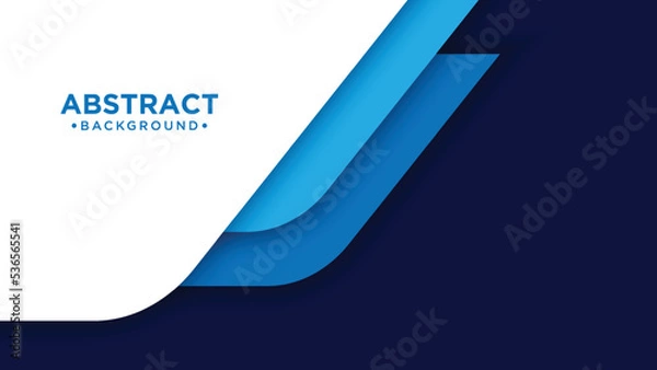 Fototapeta White and blue modern abstract wide banner with geometric shapes.