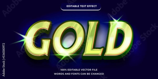 Fototapeta Gold esport text effect, modern font style with green and white gold color