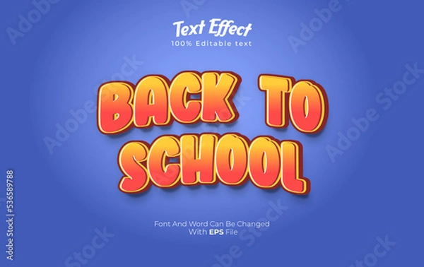 Obraz editable 3d back to school text effect