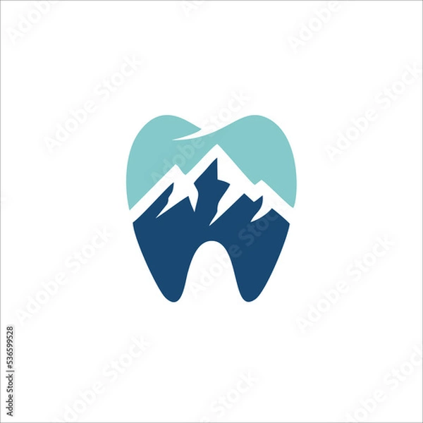 Obraz Health Logo design vector template Dental clinic Logotype with mountain sign