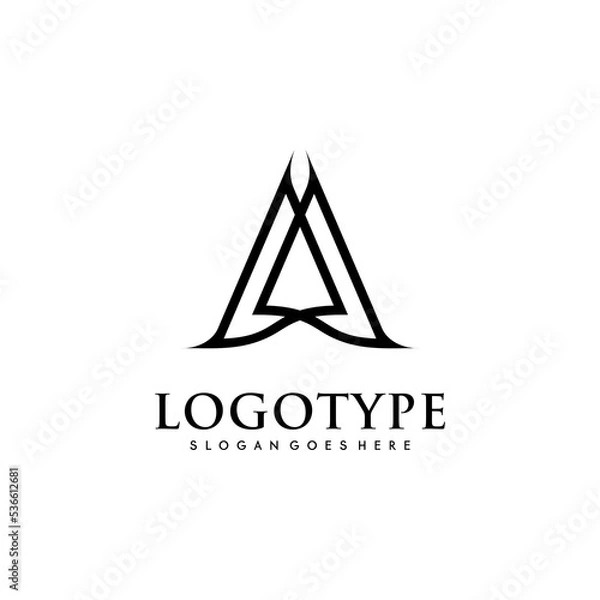 Fototapeta Modern initial AA logo letter simple and creative design concept
