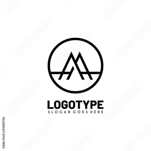 Fototapeta Modern initial AA logo letter simple and creative design concept