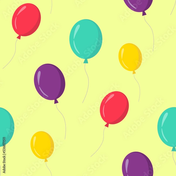 Obraz Seamless pattern Balloons with rope. Seamless Ballons pattern. Vector eps10