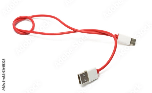 Obraz one red usb cable as an isolate