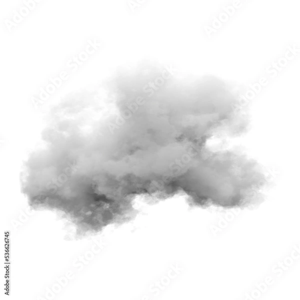 Fototapeta single white cloud with transparent background