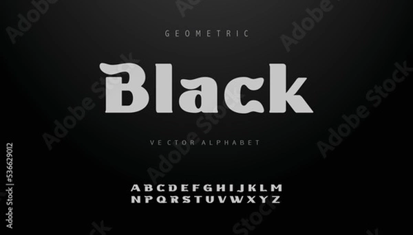 Fototapeta BLACK  Sports minimal tech font letter set. Luxury vector typeface for company. Modern gaming fonts logo design.