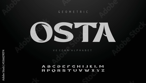 Fototapeta OSTA  Sports minimal tech font letter set. Luxury vector typeface for company. Modern gaming fonts logo design.