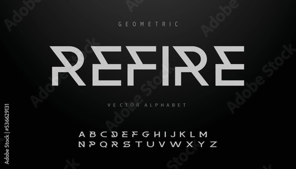 Fototapeta REFIRE  Sports minimal tech font letter set. Luxury vector typeface for company. Modern gaming fonts logo design.