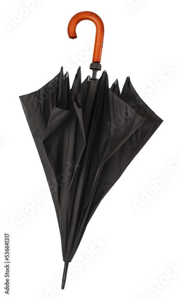 Obraz Partially open umbrella on white