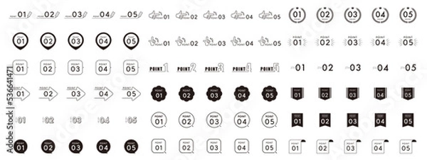 Obraz 数字　ポイント　あしらい　シンプル