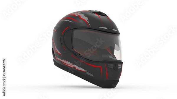 Fototapeta Black Helmet Right View Render