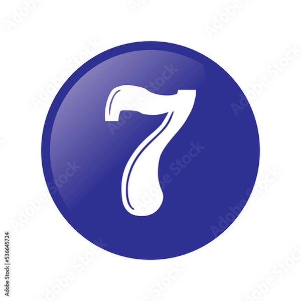 Fototapeta Classic Number 7 Logo Design With Circle
