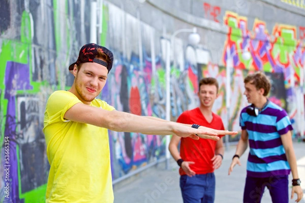 Obraz Three young friends happy