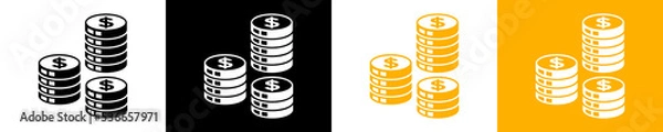 Fototapeta Money coin stack icon vector. Coin stack symbol. Vector illustration