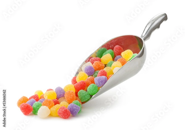Obraz Assorted Gumdrops in a scoop isolated