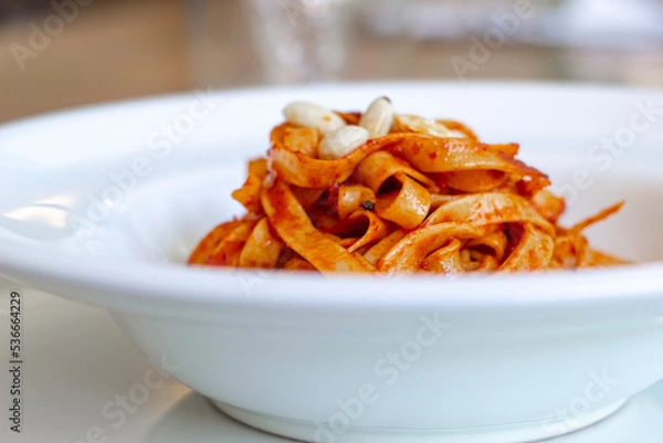 Obraz spaghetti with shrimps