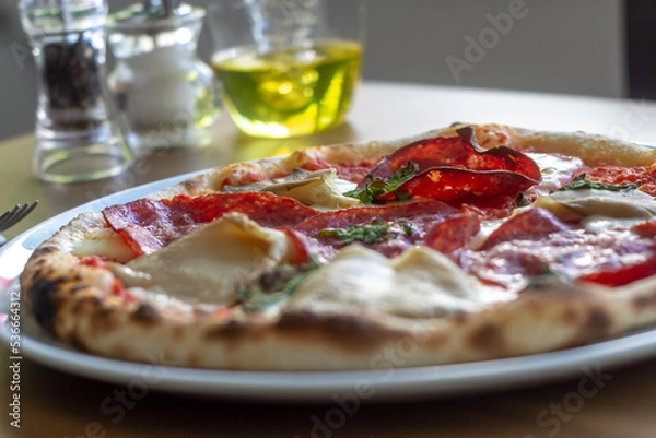 Obraz pizza with salami