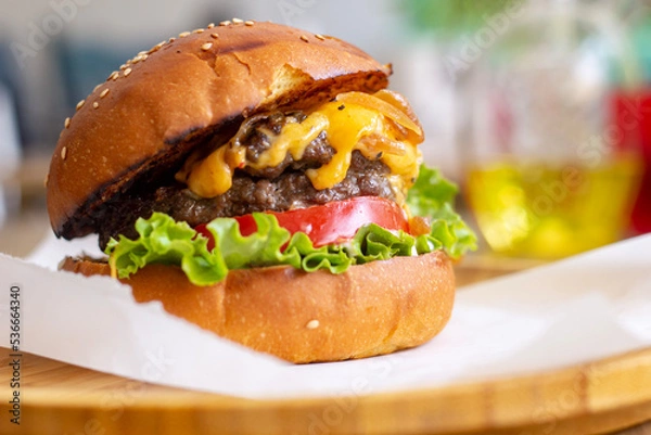 Obraz hamburger with salad
