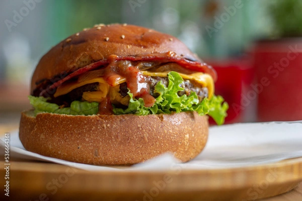 Obraz hamburger with fries