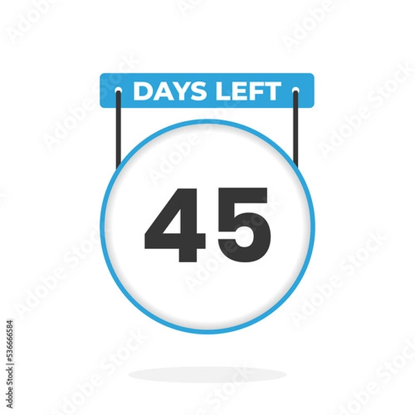 Obraz 45 Days Left Countdown for sales promotion. 45 days left to go Promotional sales banner