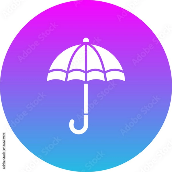 Fototapeta Umbrella Gradient Circle Glyph Inverted Icon