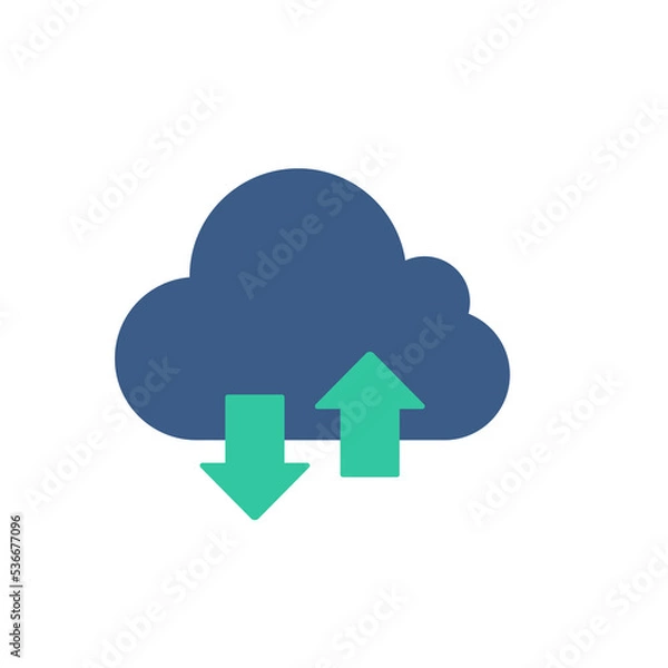Fototapeta Cloud Computing. Sharing files through the cloud. Connecting to an online data server