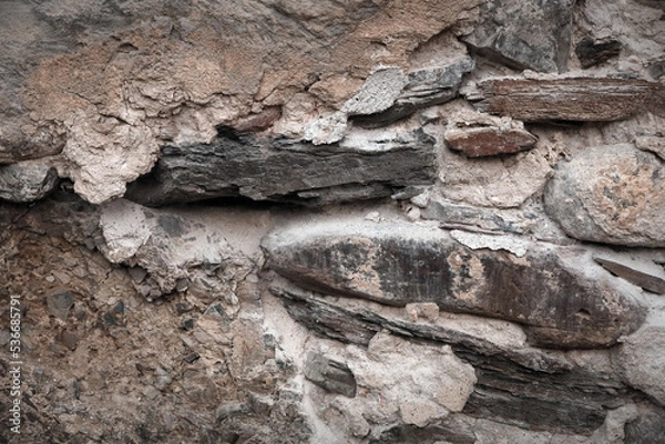 Fototapeta Texture of old stone surface as background, closeup