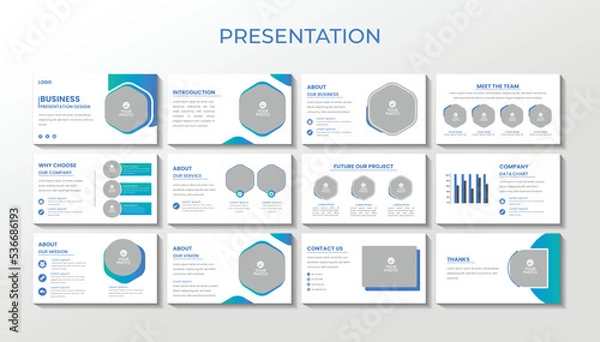Obraz Business Creative Corporate Business power point presentation template Premium Vector