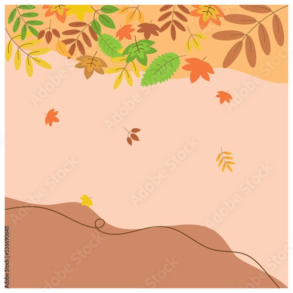 Obraz Autumn falling leaves background art vector.