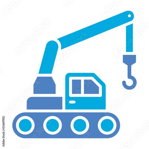 Fototapeta Crane Glyph Two Color Icon