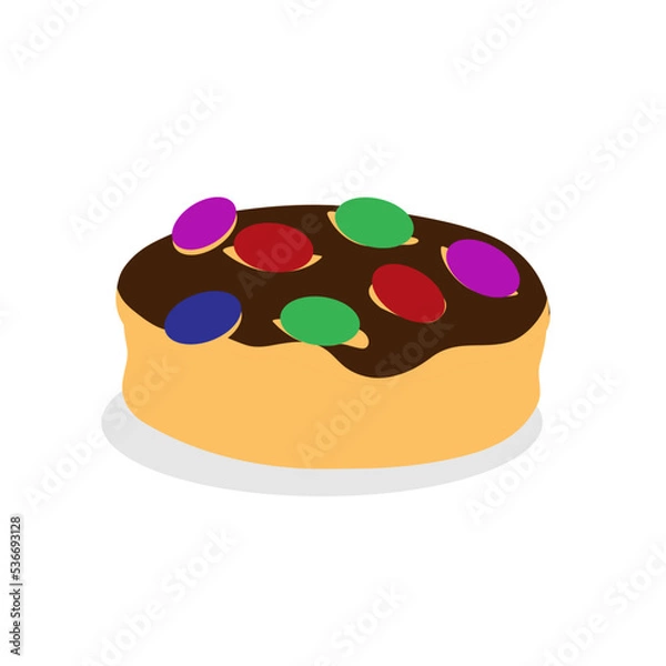 Fototapeta Art illustration design concept fast junk food seamless symbol logo of cake candy