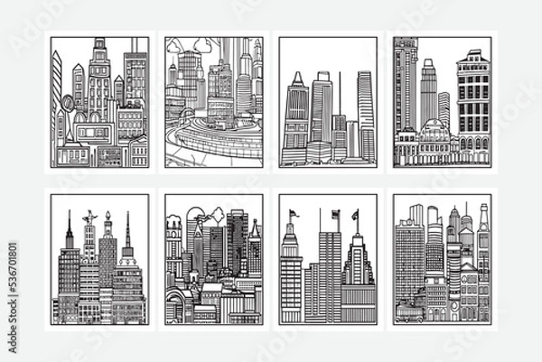 Obraz city coloring pages easy