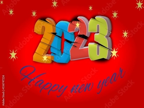 Obraz Illustration happy new year 2023. Background.