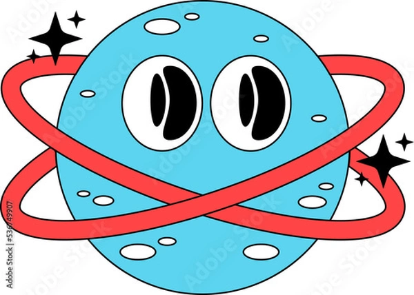 Fototapeta Retro Space Emoji Illustration