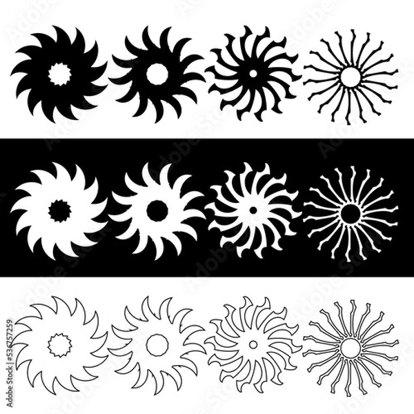Fototapeta vector icon set elements abstract flower