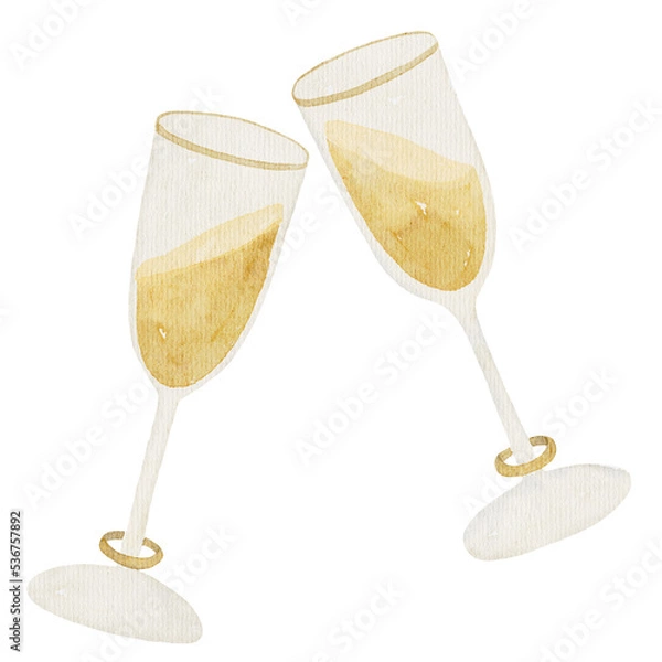 Obraz champagne watercolor