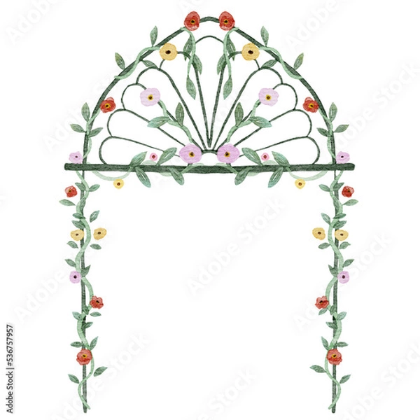 Obraz flower arch watercolor