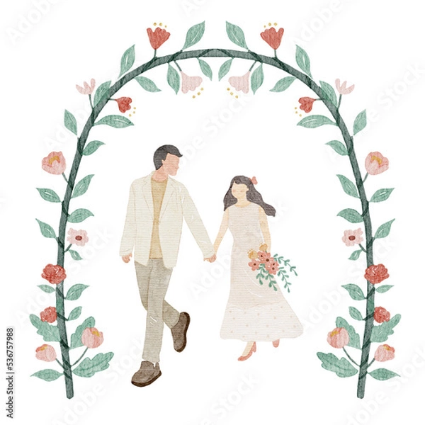 Obraz flower arch watercolor