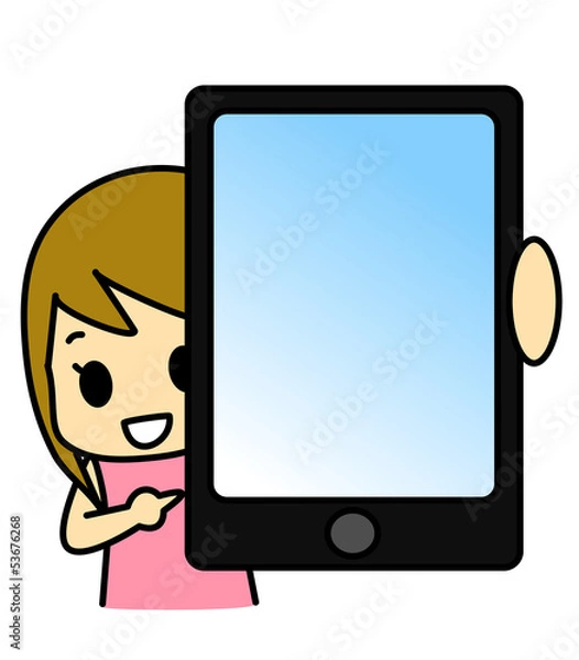 Obraz タブレット端末　女性