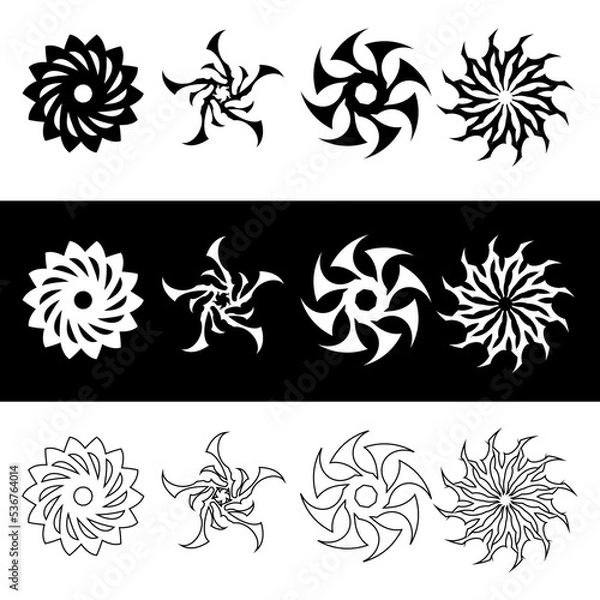 Fototapeta technical screw logo set 4