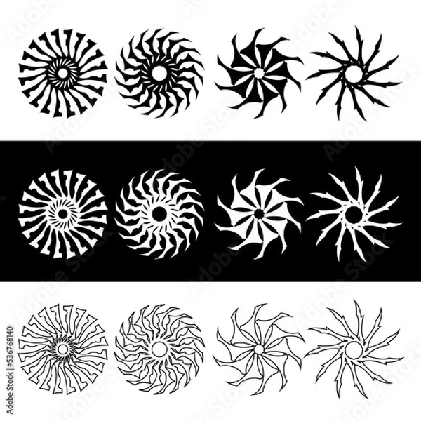 Fototapeta technical screw logo set 6