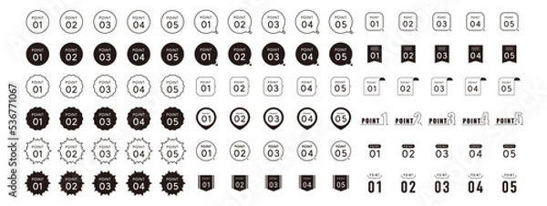 Obraz 数字　ポイント　あしらい　シンプル