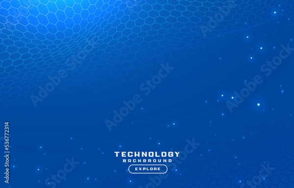 Obraz blue technology hexagonal background design vector illustration